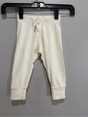 100% Organic Cotton Colored Organics Cream Drawstring Cruz Joggers size 12-18M
